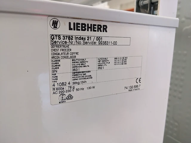 Vrieskist liebherr, gts3782 - afbeelding 7 van  7