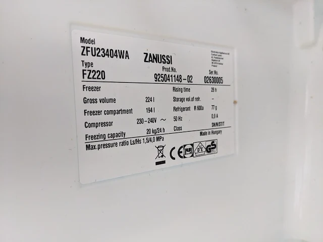 Vriezer 6 lades, zanussi, zvu23404wa, wit - afbeelding 6 van  6