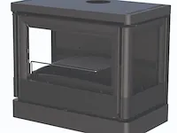 Vrijhangende houthaard 12 kw bronpi, versailles -c 3 zijdig , zwart - afbeelding 1 van  7