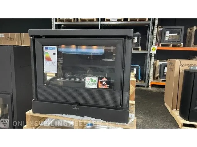 Vrijhangende houthaard 12 kw bronpi, versailles -c 3 zijdig , zwart - afbeelding 4 van  7