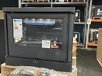 Vrijhangende houthaard 12 kw bronpi, versailles -c 3 zijdig , zwart - afbeelding 4 van  7