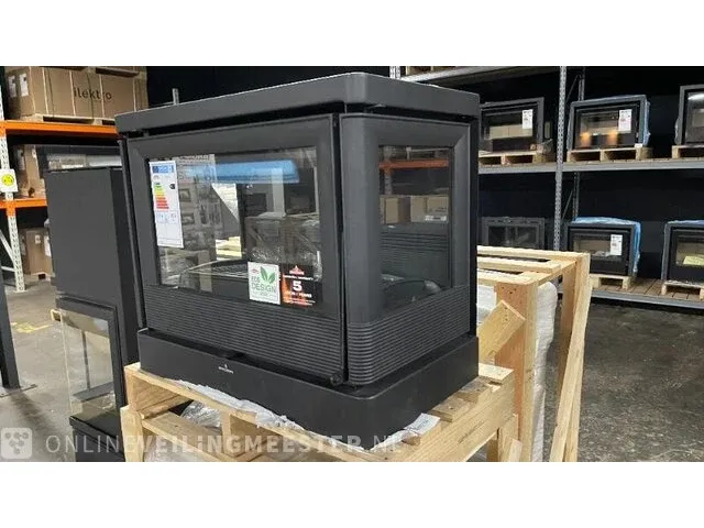 Vrijhangende houthaard 12 kw bronpi, versailles -c 3 zijdig , zwart - afbeelding 5 van  7