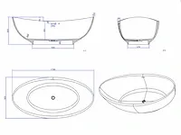 Vrijstaand bad - solid surface - dace (in 2 kleuren beschikbaar) - afbeelding 6 van  14