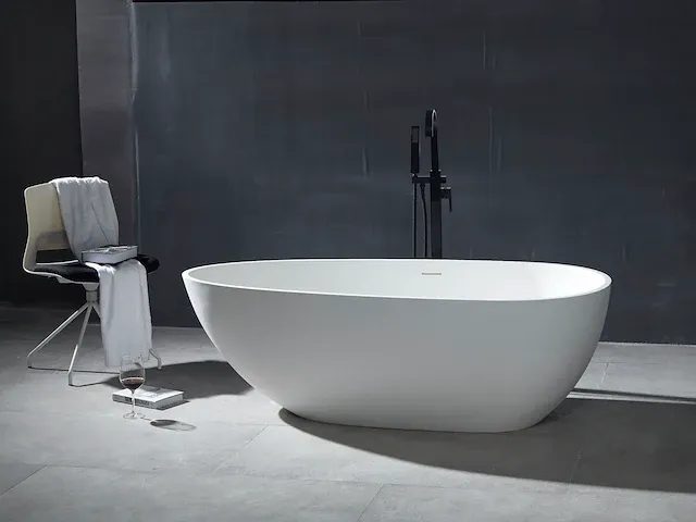 Vrijstaand bad - solid surface - izak (in 2 kleuren beschikbaar) - afbeelding 2 van  7