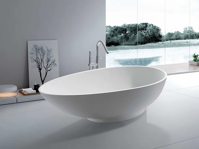 Vrijstaand bad - solid surface - mat wit - afbeelding 1 van  9