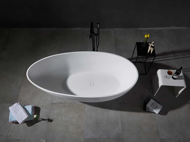 Vrijstaand bad - solid surface - mat wit - afbeelding 4 van  9