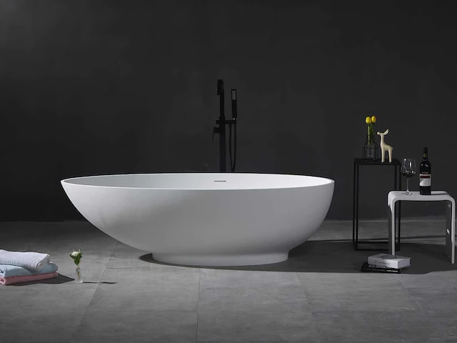 Vrijstaand bad - solid surface - mat wit - afbeelding 5 van  9