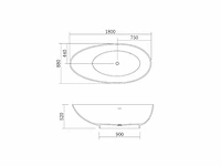 Vrijstaand bad - solid surface - mat wit - afbeelding 7 van  9