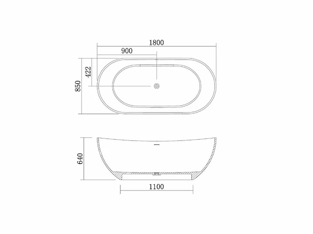Vrijstaand bad - solid surface - mat wit - afbeelding 8 van  9