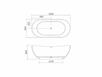 Vrijstaand bad - solid surface - mat wit - afbeelding 8 van  9