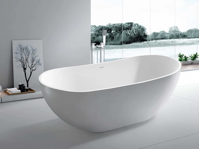 Vrijstaand bad - solid surface - mat wit - afbeelding 2 van  9