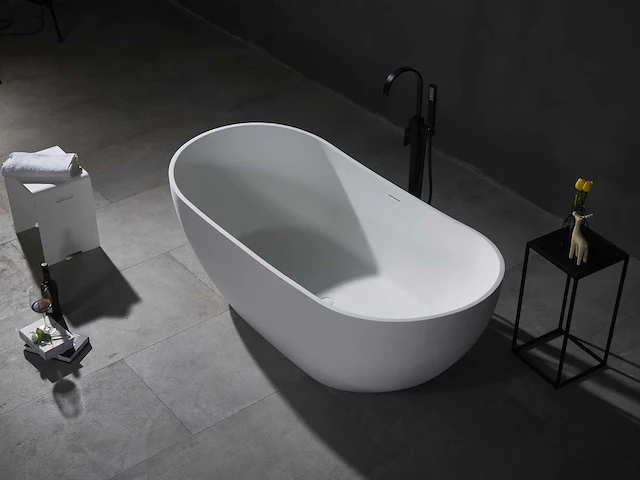 Vrijstaand bad - solid surface - mat wit - afbeelding 4 van  9