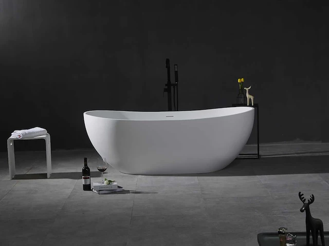 Vrijstaand bad - solid surface - mat wit - afbeelding 5 van  9