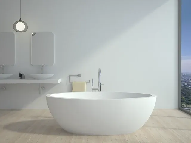 Vrijstaand bad - solid surface - simon (in 2 kleuren beschikbaar) - afbeelding 9 van  14