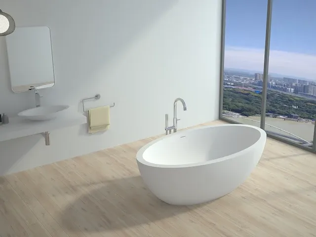 Vrijstaand bad - solid surface - simon (in 2 kleuren beschikbaar) - afbeelding 10 van  14