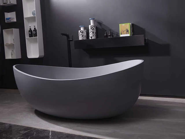 Vrijstaand bad - solid surface (beschikbaar in 2 kleuren) - afbeelding 3 van  17