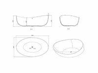 Vrijstaand bad - solid surface (beschikbaar in 2 kleuren) - afbeelding 8 van  17