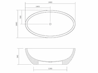 Vrijstaand bad - solid surface (beschikbaar in 3 kleuren) - afbeelding 8 van  17