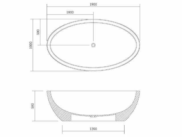 Vrijstaand bad - solid surface (beschikbaar in 3 kleuren) - afbeelding 16 van  17