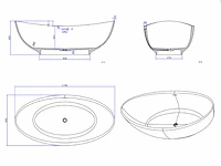 Vrijstaand bad - solid surface mat zwart - afbeelding 4 van  5