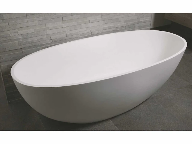 Vrijstaand bad luca 180x80x60cm solid surface mat wit - afbeelding 1 van  5