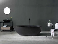 Vrijstaand bad solid surface mat zwart - afbeelding 3 van  5
