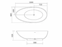 Vrijstaand bad solid surface - afbeelding 7 van  8