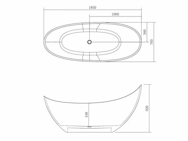 Vrijstaand design bad - solid surface - afbeelding 6 van  7