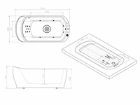 Vrijstaand design massagebad - waterval - glans wit - afbeelding 21 van  22