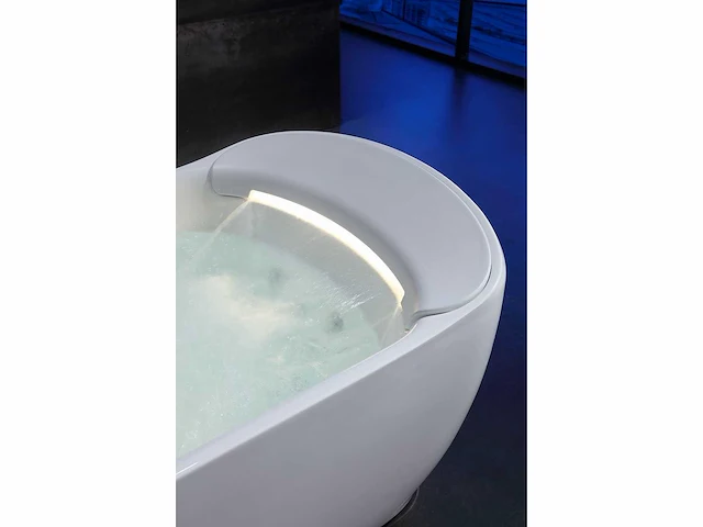 Vrijstaand design massagebad - waterval - glans wit - afbeelding 2 van  22