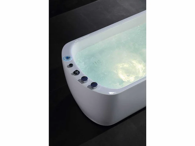 Vrijstaand design massagebad - waterval - glans wit - afbeelding 4 van  22