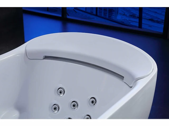 Vrijstaand design massagebad - waterval - glans wit - afbeelding 5 van  22