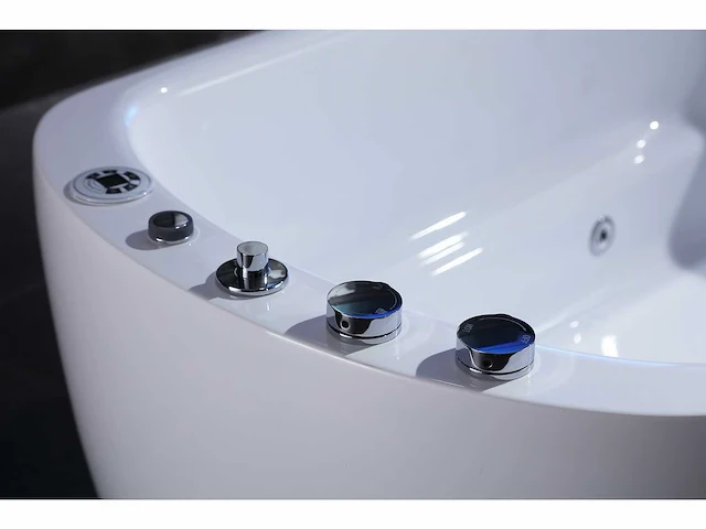 Vrijstaand design massagebad - waterval - glans wit - afbeelding 8 van  22
