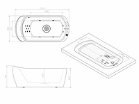 Vrijstaand design massagebad - waterval - glans wit - afbeelding 14 van  22