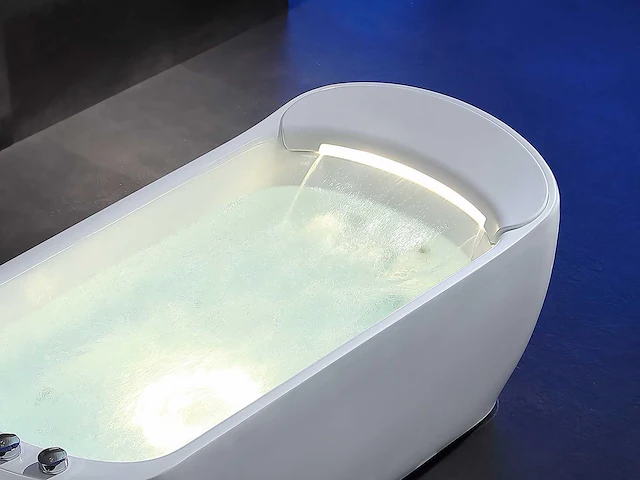 Vrijstaand design massagebad - waterval - glans wit - afbeelding 20 van  22