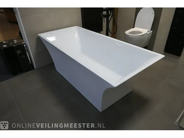 Vrijstaand ligbad t.s. squaro, hoogglans wit - afbeelding 3 van  9