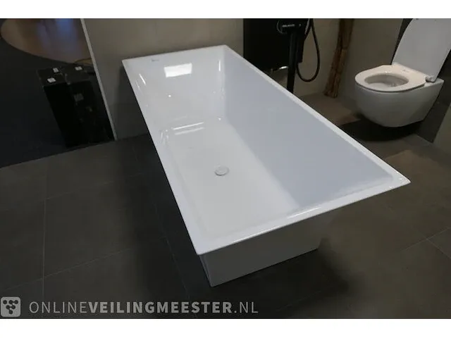 Vrijstaand ligbad t.s. squaro, hoogglans wit - afbeelding 4 van  9