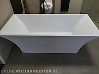 Vrijstaand ligbad t.s. squaro, hoogglans wit - afbeelding 6 van  9