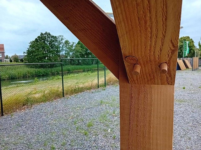 Vrijstaande hoekoverkapping met berging 600x600x257cm - afbeelding 12 van  13