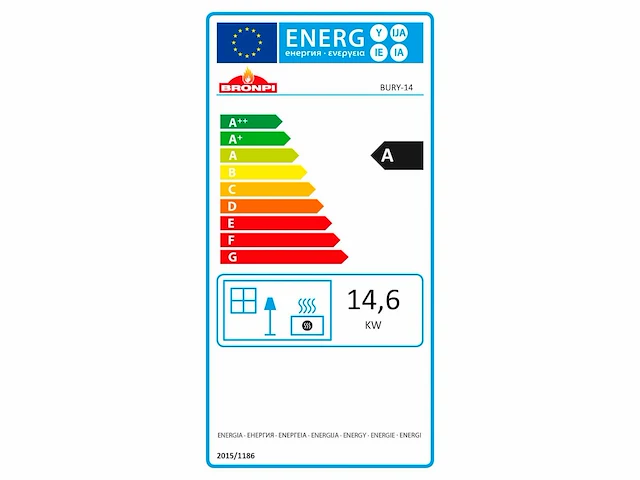 Vrijstaande houthaard 3 zijdig glas 14 kw burry / gietijzer - afbeelding 6 van  7