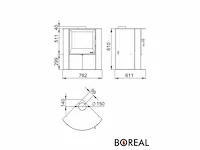 Vrijstaande houthaard hoek boreal, e7000 - afbeelding 8 van  9
