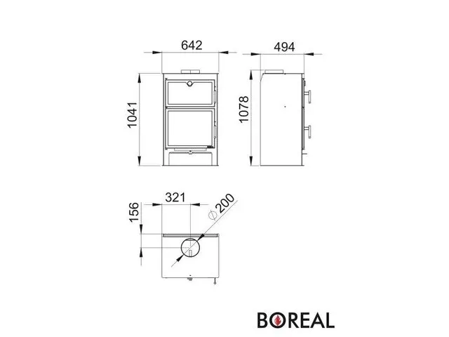 Vrijstaande houthaard met oven boreal, eh 8000 - afbeelding 8 van  9