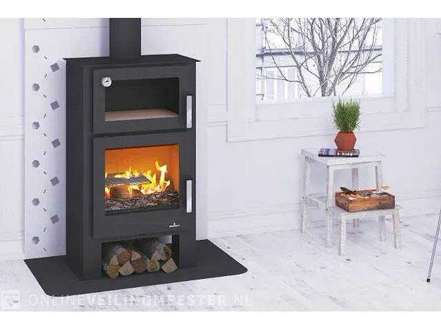 Vrijstaande houthaard met oven bronpi, gihon-h - afbeelding 1 van  8