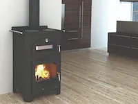 Vrijstaande houthaard met oven / koookplaatjes bronpi, monza - afbeelding 2 van  14