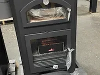 Vrijstaande houthaard met oven / koookplaatjes bronpi, monza - afbeelding 9 van  14