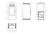 Vrijstaande pellethaard 7 kw eset70 zwart - afbeelding 2 van  3