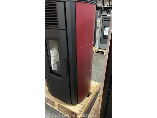 Vrijstaande pellethaard 8,5 kw, eswo 115, bordeaux - afbeelding 3 van  6