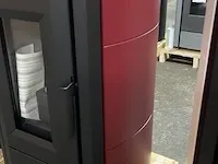Vrijstaande pellethaard 8,5 kw, eswo 115, bordeaux - afbeelding 3 van  6
