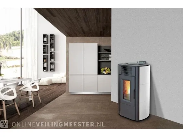 Vrijstaande pellethaard 8,5 kw, eswo 115, wit - afbeelding 2 van  7
