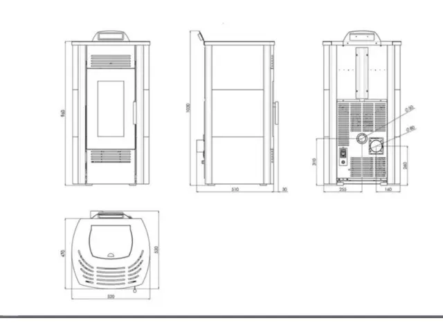 Vrijstaande pellethaard 8,5 kw, eswo 115, zwart - afbeelding 6 van  6